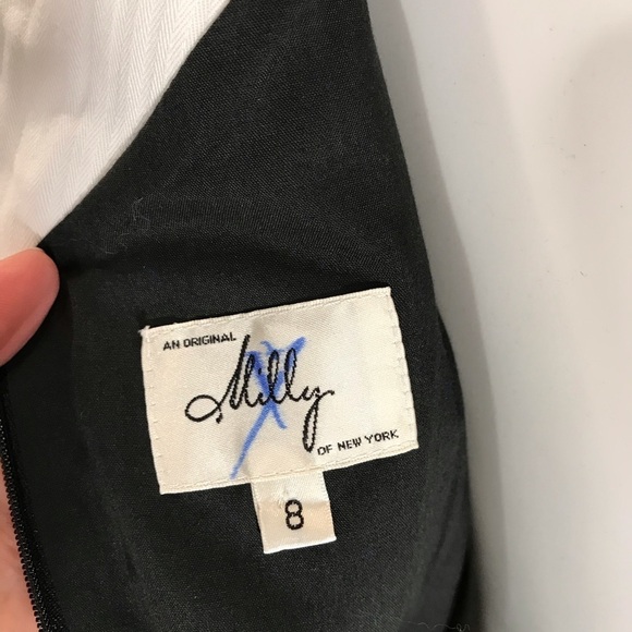 Milly Black Cocktail Dress Herringbone Size 8 - Picture 7 of 9